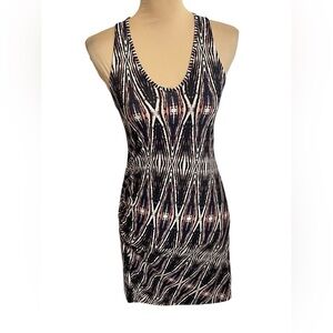 Deborah Viereck Black White and Pink Boho Patterned Sleeveless Dress‎ XS